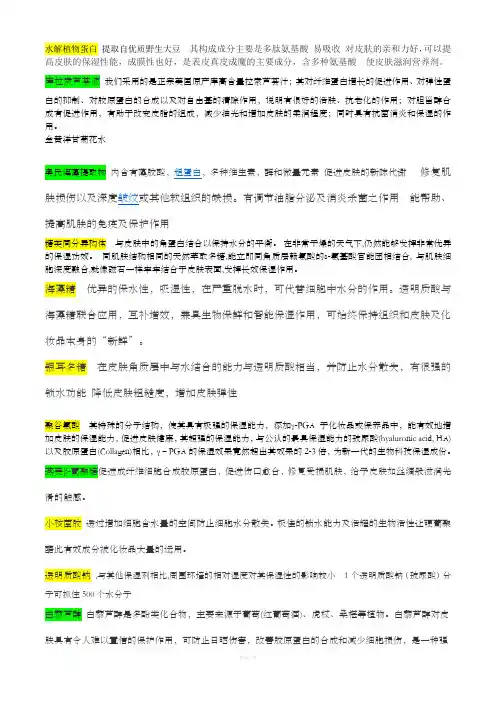 面膜成分分析