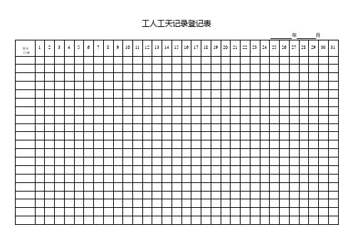 工人工天记录登记表