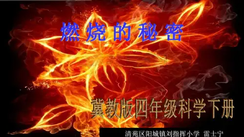 四年级下册科学课件PPT：燃烧的秘密-冀教版1