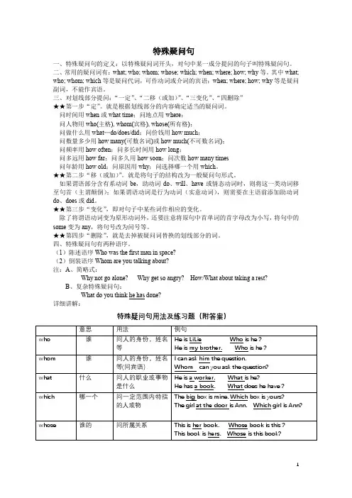 英语特殊疑问句的用法归纳
