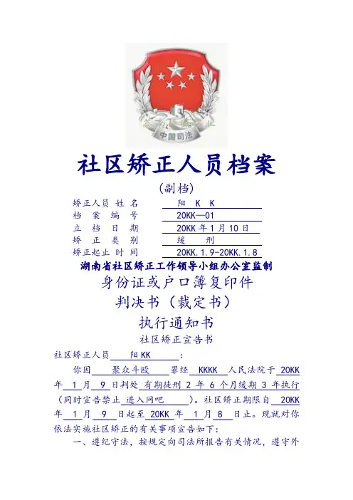 尚择优选GFD社区矫正人员工作档案(最新样本).doc