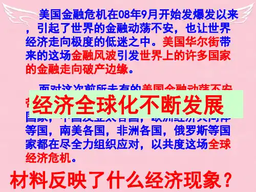 高中政治11.1面向经济全球化课件 人教版必修1