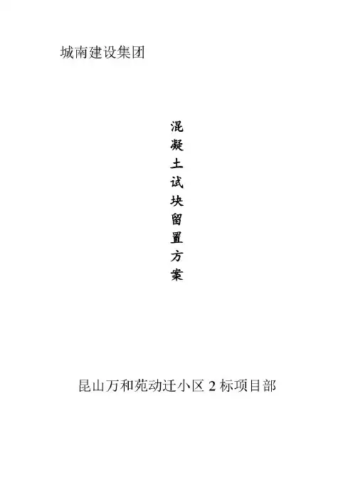 砼试块留置方案