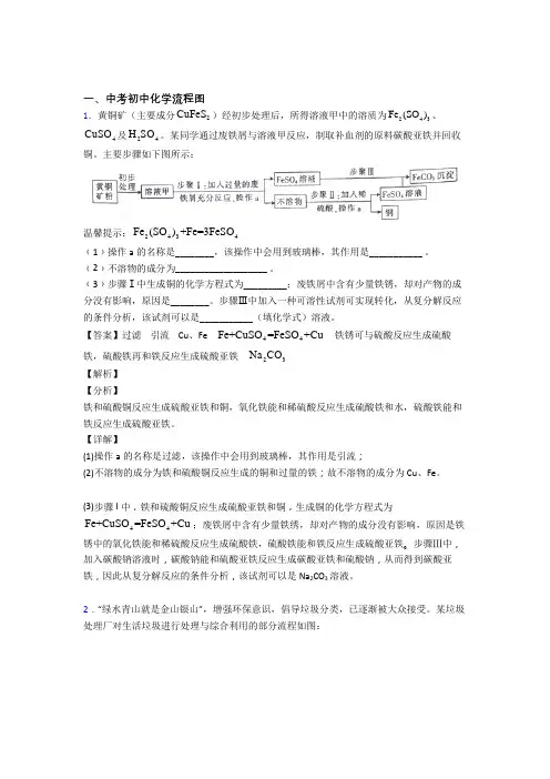 2020-2021中考化学培优(含解析)之流程图附答案