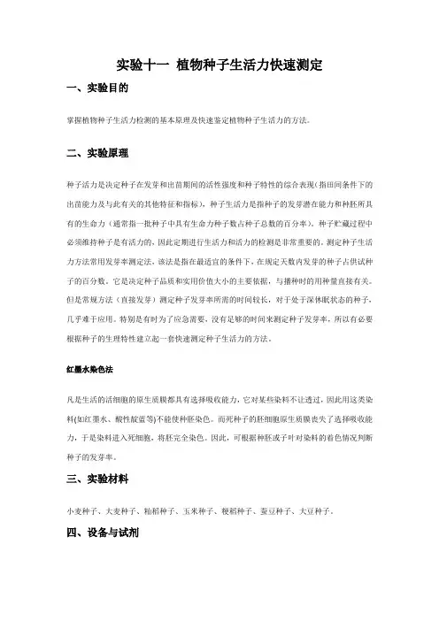 实验   植物种子生活力快速测定 (1)