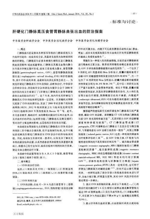 肝硬化门静脉高压食管胃静脉曲张出血的防治指南