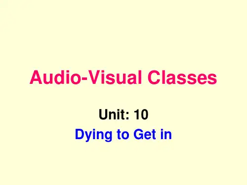 英语高级视听说 答案 Unit 10 Dying to Get in