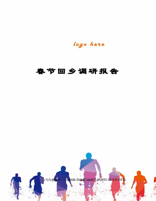 春节回乡调研报告