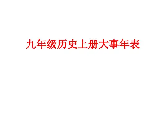 九年级上册历史大事年表