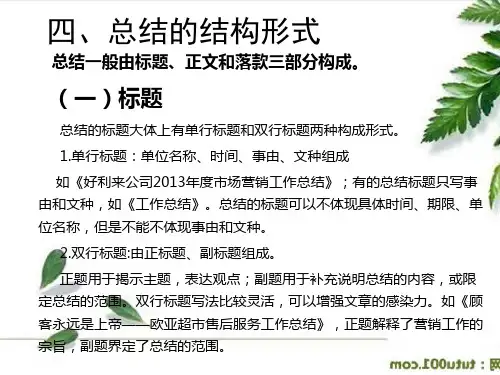 总结形式特点