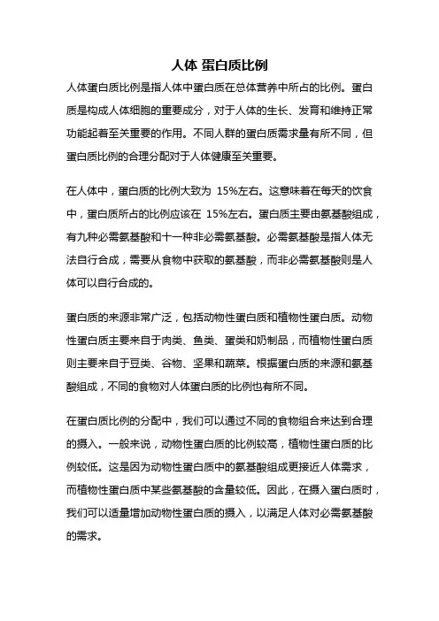 人体 蛋白质比例