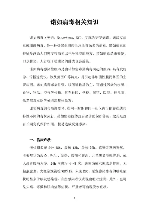 诺如病毒相关知识