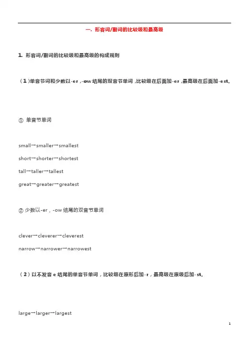 八年级语法点总结-外研版