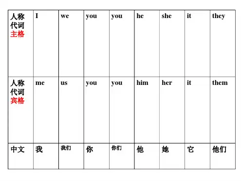 人称代词的主格和宾格_练习题
