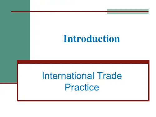 International Trade Practice—Introduction