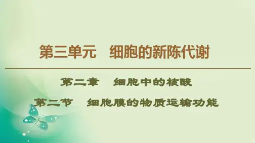 高中生物中图版必修一 第3单元 第1章 第2节 细胞膜的物质运输功能 课件(79张)