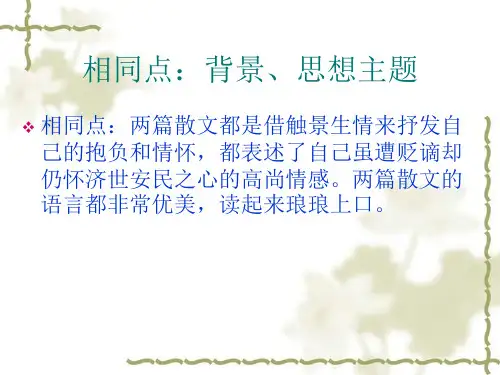 醉翁亭记 岳阳楼记 比较阅读