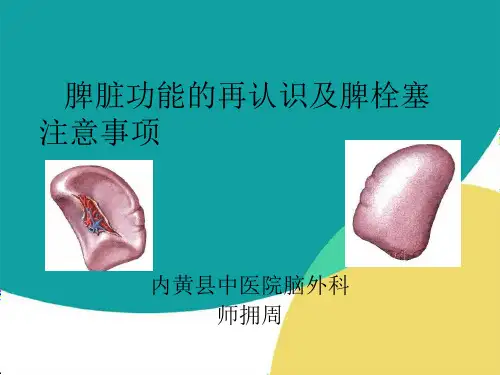 脾脏功能再认识及脾栓塞注意事项