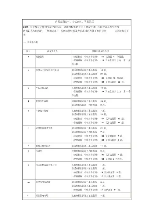 2015中级会计职称《财务管理》考点5p