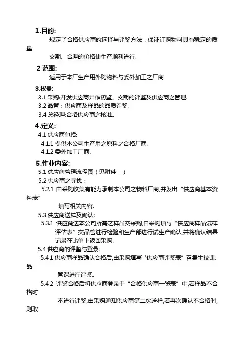 供应商管理程序