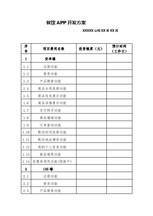 app开发方案范本