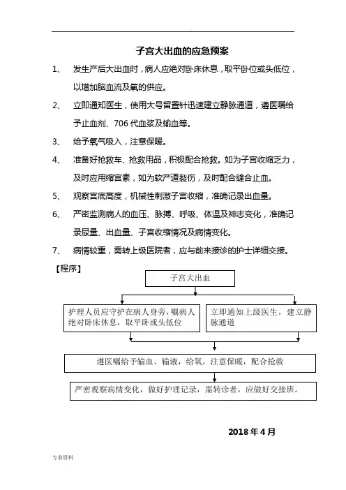 子宫大出血的应急预案