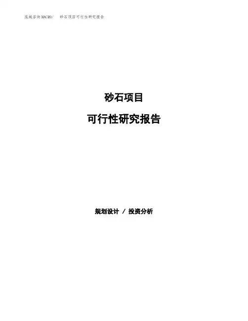 砂石项目可行性研究报告样例参考模板