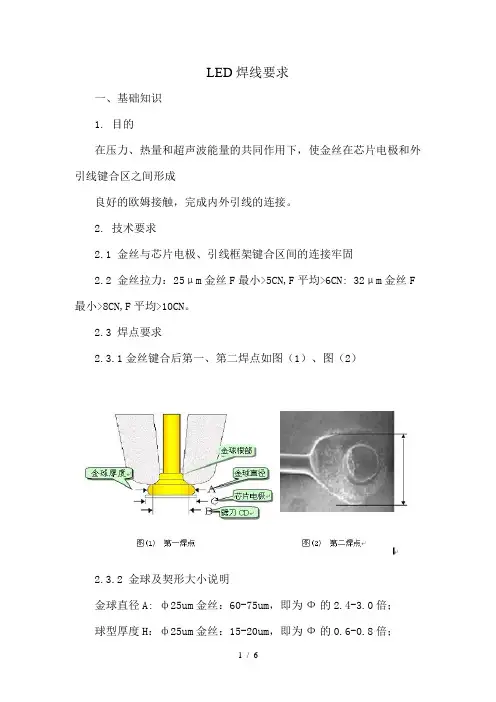 LED焊线要求及注意事项