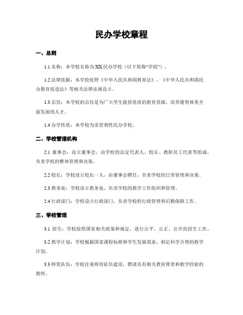 民办学校章程