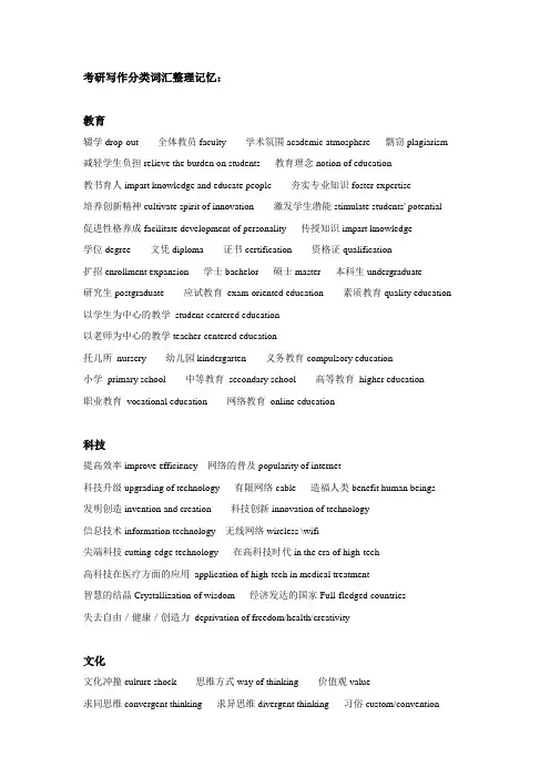 考研写作词汇整理