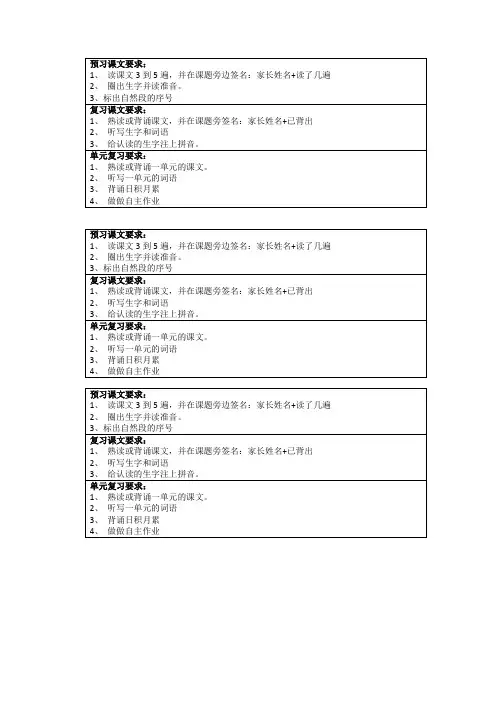 预习课文要求
