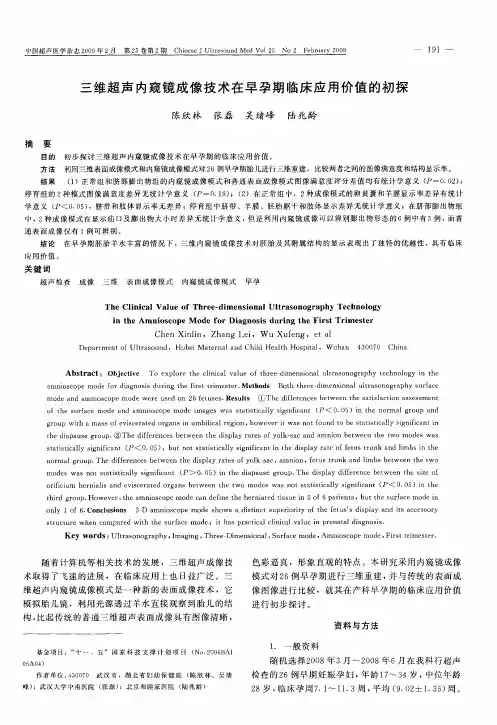三维超声内窥镜成像技术在早孕期临床应用价值的初探