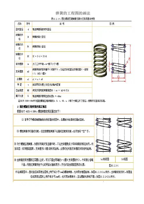 弹簧的工程图画法