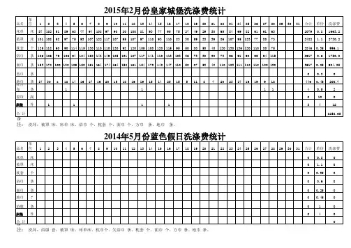 洗涤用品明细表