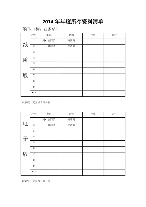 档案清单