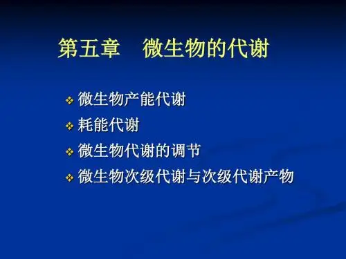 第五章 微生物的代谢