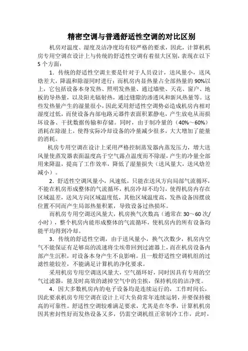 精密空调与普通空调的区别