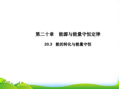 新粤沪版九年级物理下册课件20.3能的转化与能量守恒