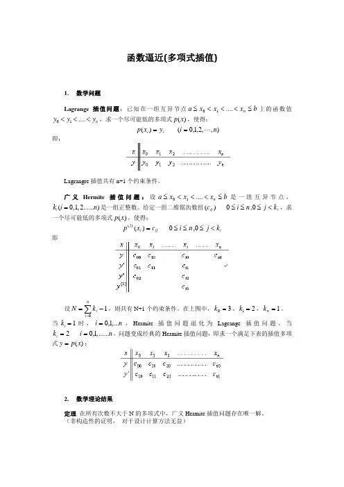 函数逼近(多项式插值)