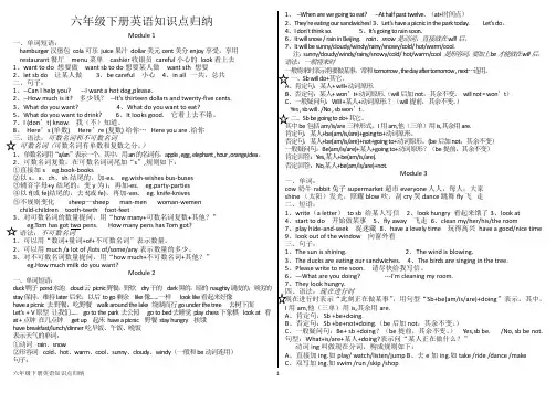 外研版六年级下册英语知识点梳理 2