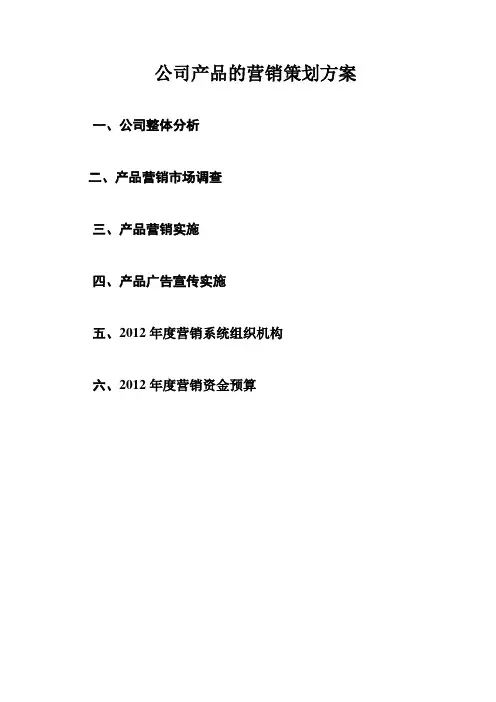 公司营销策划方案