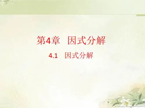 浙教版七年级数学下册:第四章 因式分解 教学课件