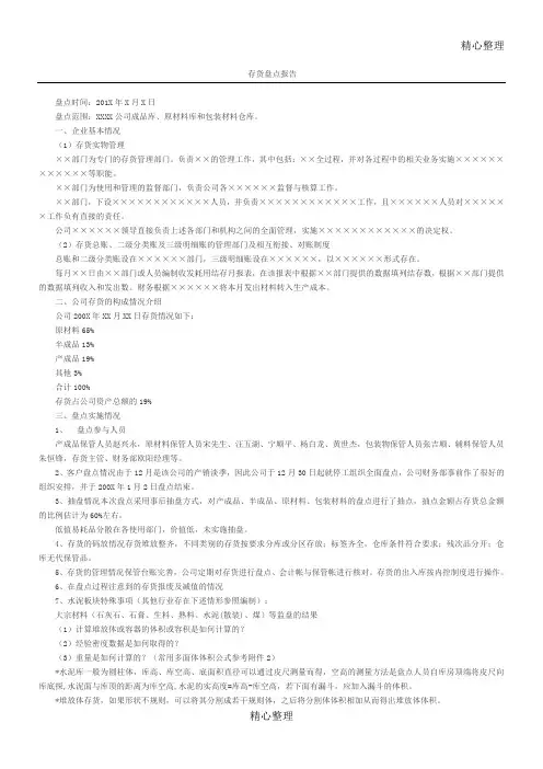存货盘点报告