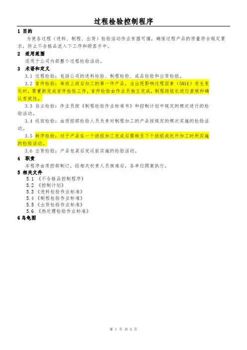 过程检验控制程序--正文