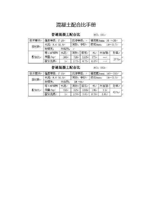 配合比设计手册