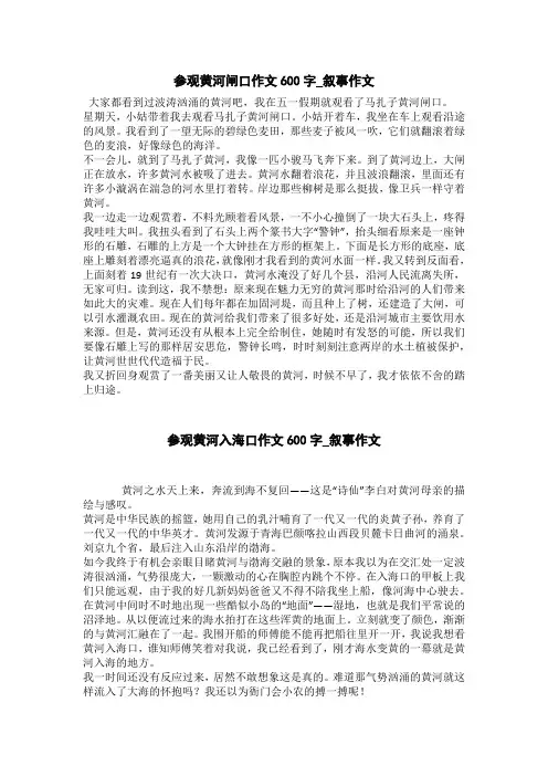 参观黄河入海口作文600字_叙事作文
