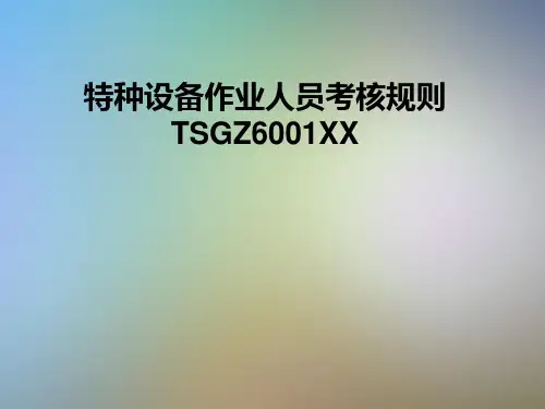 特种设备作业人员考核规则TSGZ6001XX