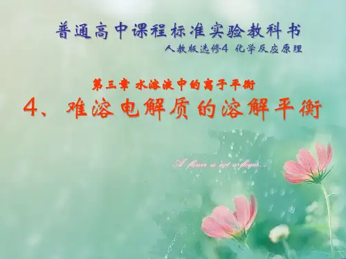 难溶电解质的溶解平衡PPT教学课件