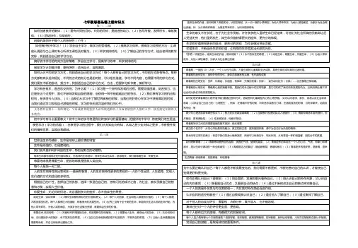 人教版七年级上册知识点综合复习资料