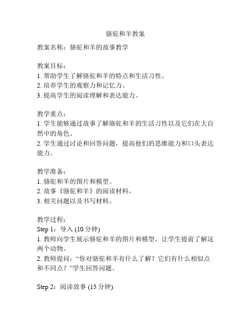 骆驼和羊教案